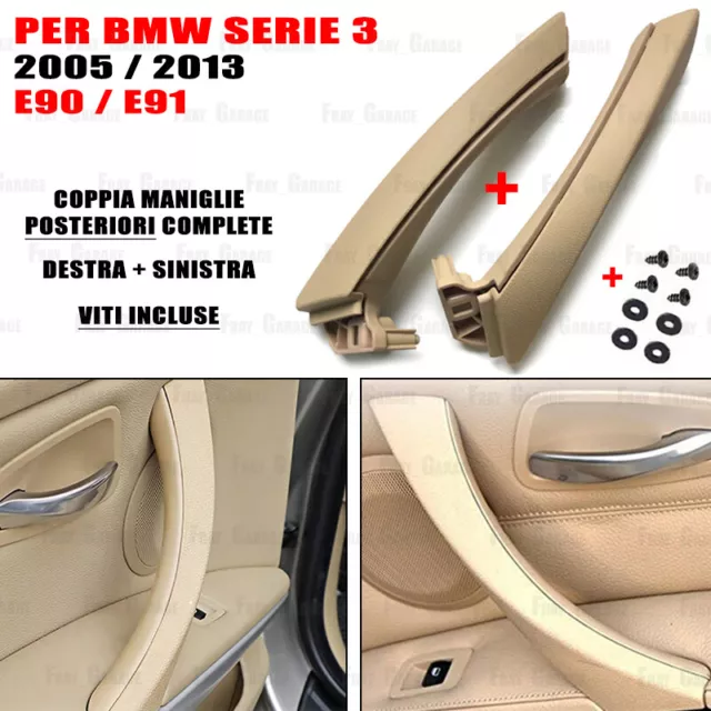 COPPIA Maniglie Interne POSTERIORI Complete per BMW Serie 3 [E90 E91 M3] - BEIGE