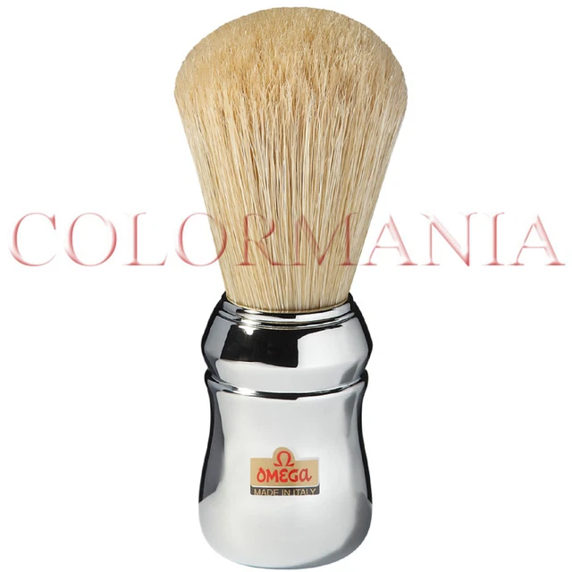 Omega 48 Pennello Da Barba Professionale Con Manico Cromato In Abs Parrucchiere