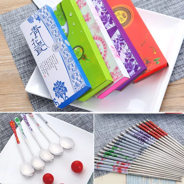 UK Korean Spoon with FREE Chopsticks Set Stainless Steel Tableware Stylish GIFT. 2