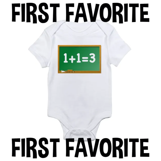1+1=3 Baby Onesie Shirt Funny Math Teacher Shower Gift Newborn Infant Gerber