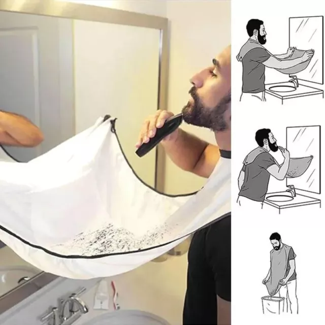 Mens Facial Hair Beard Shaving Apron Care Shave Catcher Net Keep Clean Bathroom