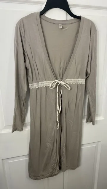 Womens Belabumbum Starlit Cotton Robe/Sleepwear Tan Beige SzS