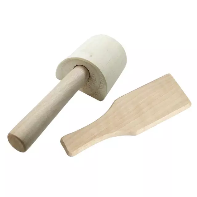 2x Holz Tonpaddel, Keramik, handgemachter Schlamm für Tonkunsthandwerk