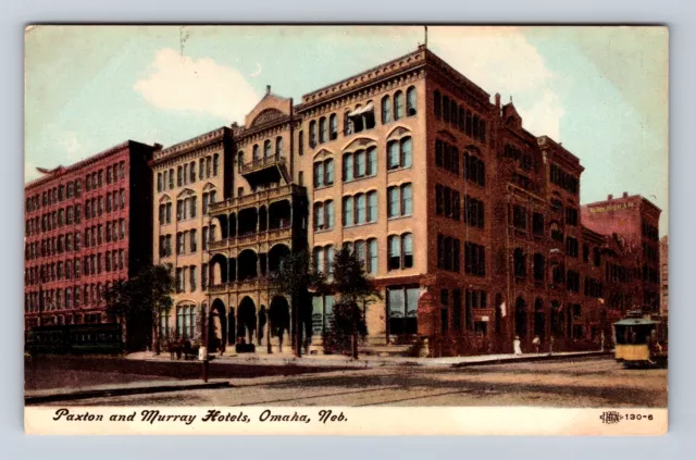 Omaha NE-Nebraska, Paxton And Murray Hotels, Advertisement, Vintage Postcard