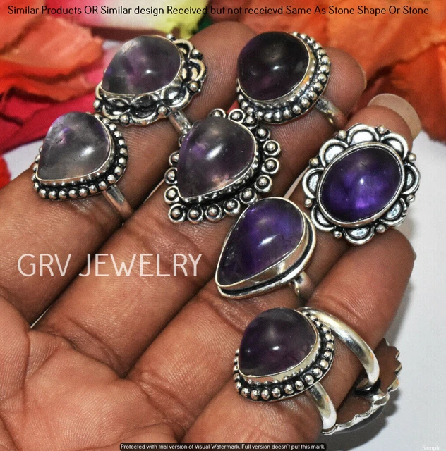 Amethyst 50 Piece Wholesale Ring Lots 925 Sterling Silver Ring NRL-4440