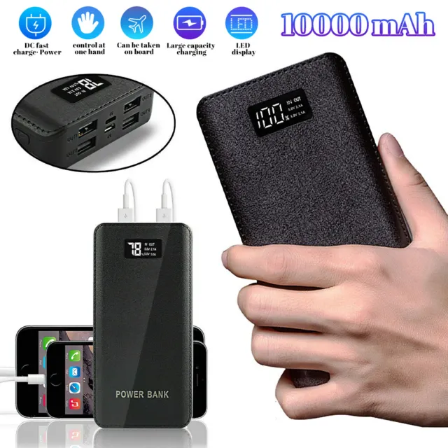 10000mah Portable 4 USB Power Bank External Battery Backup Charge Fast Charging