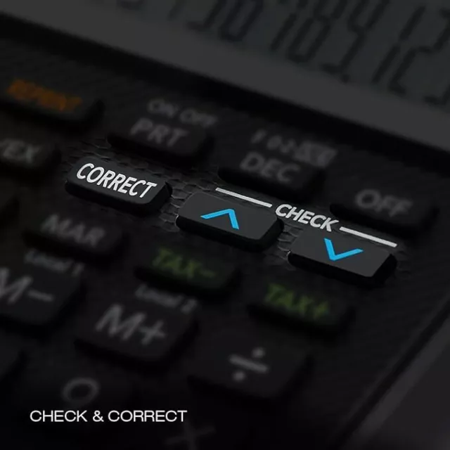 Casio HR-8RCE Printing Calculator Black 12-Digits LC-Display 58mm Printing Rolls 2