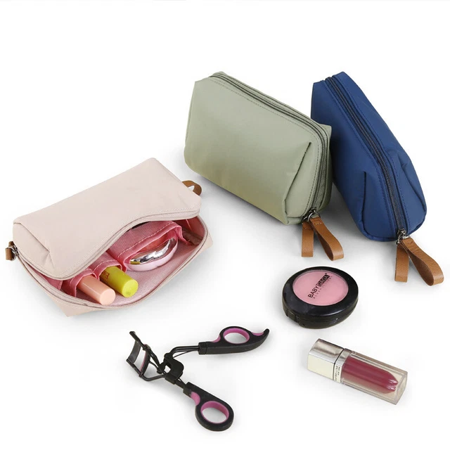 Borse cosmetiche impermeabili con cerniera portatile multifunzione casual colorate in nylon