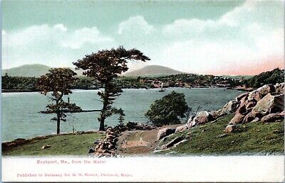 1905 Rockport Maine View From the Harbor Postcard EQ