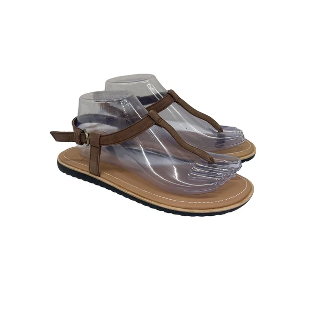 Sorel Bailee TStrap Brown Leather Thong Sandals Shoes LL3293-256 Womens size 8.5