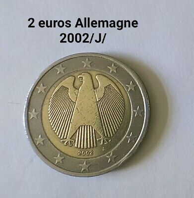 2 pièce très rares 2 euros allemand 2002 aigle fédérale 