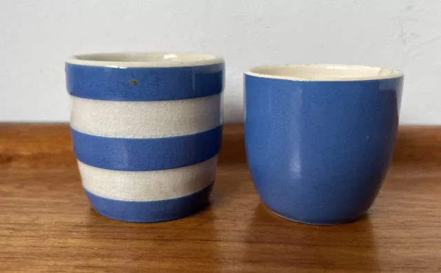 Vintage T G Green Cornish Ware Egg Cups Blue & White - Cornish Blue