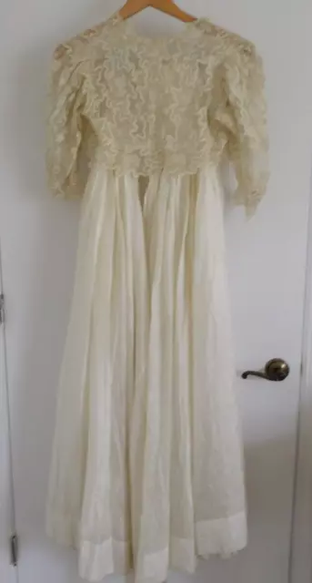 late 19th century,antique,handmade,Wedding,?THE MOST BEAUTIFUL LACE/ SILK DRESS!