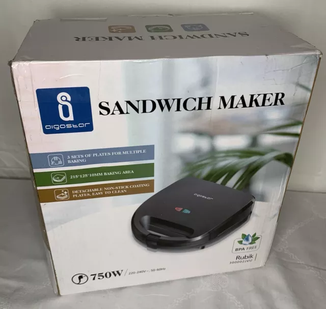 Aigostar Rubik Sandwichmaker 3 in1, 750W, 6 abnehmbare Grillplatten Neuwertig