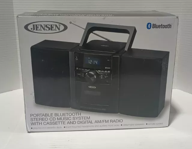 JENSEN: Bluetooth Music System (CD-785) Cassette/MP3/CD/Radio Player, Black