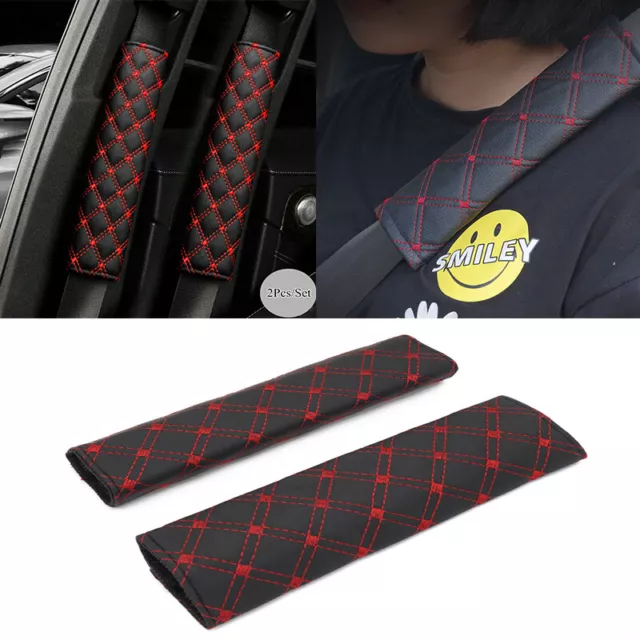2 x Car Seat Belt Cover Pads Car Safety Cushion Covers Strap Pad For Adults Kids