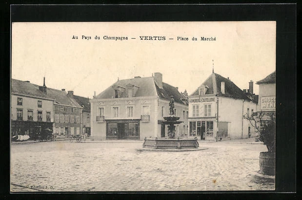 CPA Vertus, Place du Marche