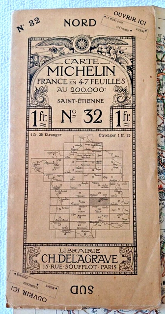 Ancienne Carte Routière Michelin N°21 Des Années 1920, Région Dijon-Besançon