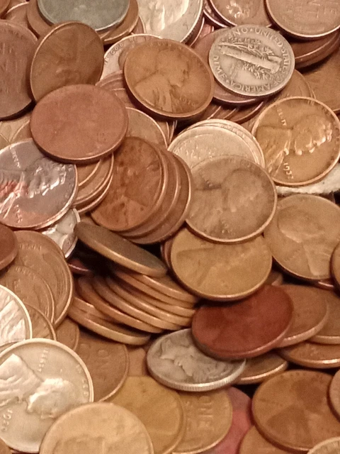 Lincoln wheat cent lot 24+ LBS pennies from old house Wheat Penny Vintage coins 17