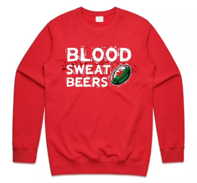 Felpa maglione Galles Blood Sweat & Beers rugby tifosi gallesi