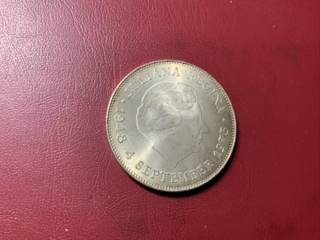 Niederlande 10 Gulden 1973 Silber - 25 Jahre Regierung v. Königin Juliana