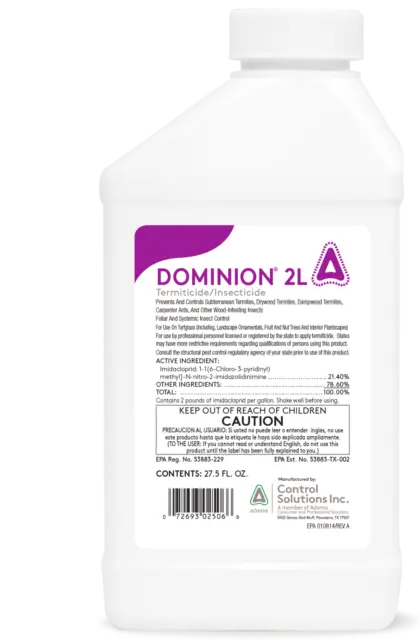 6 Bottle DOMINION 2L Non Repellent Termiticide Insecticide Termite Pest Control
