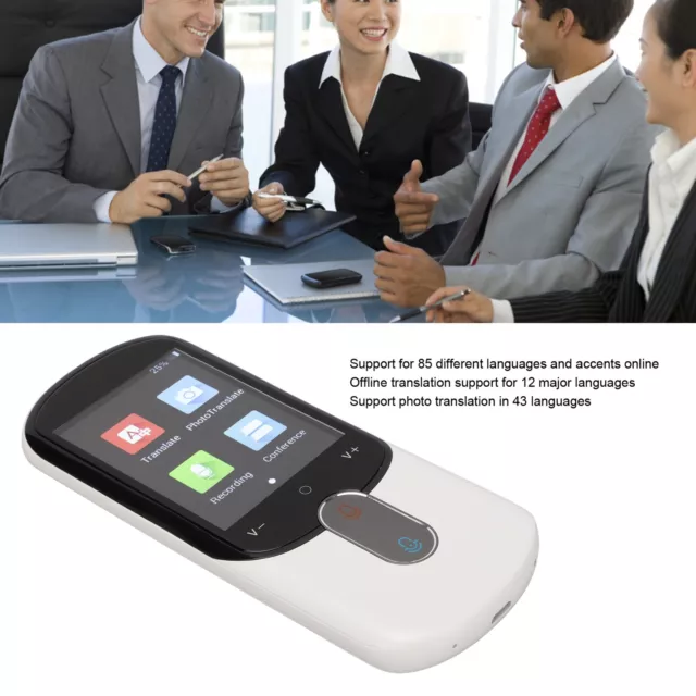 (White)Language Translator Device Portable Two Way Smart Voice