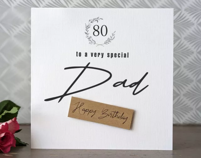 Dad 80th Birthday Card for Father Personalised 80th Birthday Cards Handmade