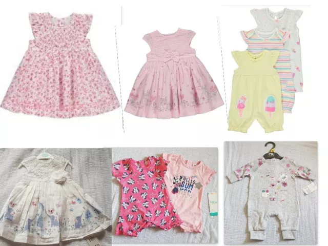 BNWT Baby Girls First Size Dress Romper dungare Bundle Mothercare George Disney