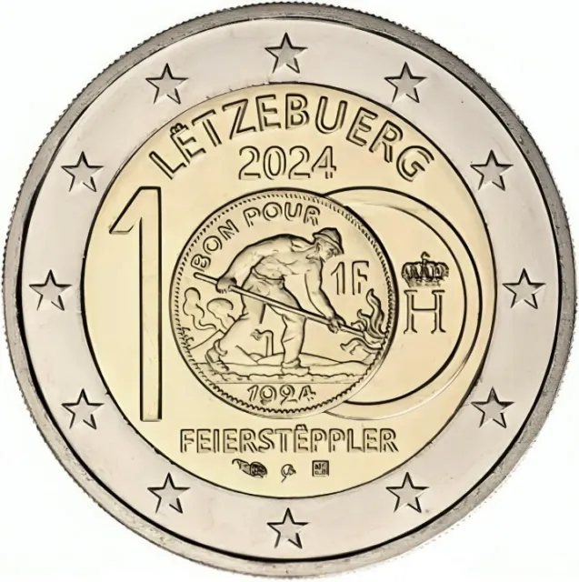 Luxemburgo 2 Euros 2024 Conm. - Francos Luxemburgueses -