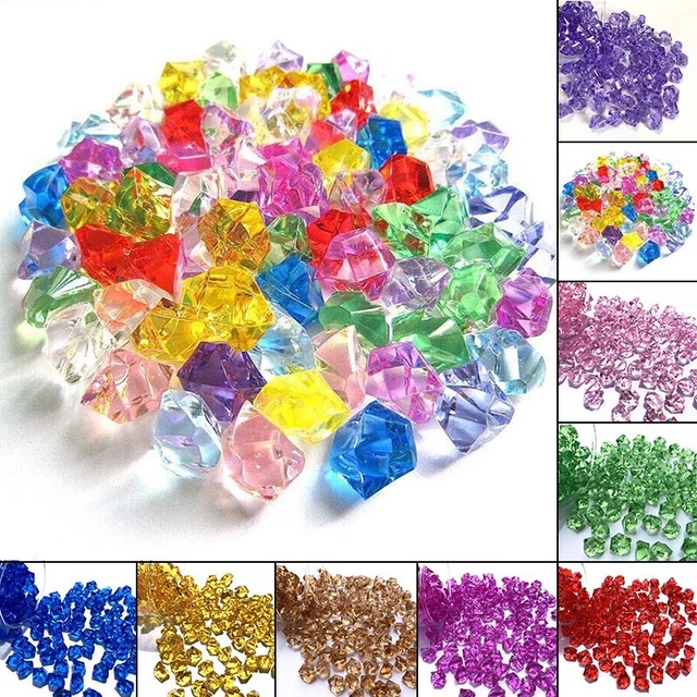 150X Acrylic Clear Ice Rock Diamond Crystals Rocks Fake Ice Cubes DIY Decor