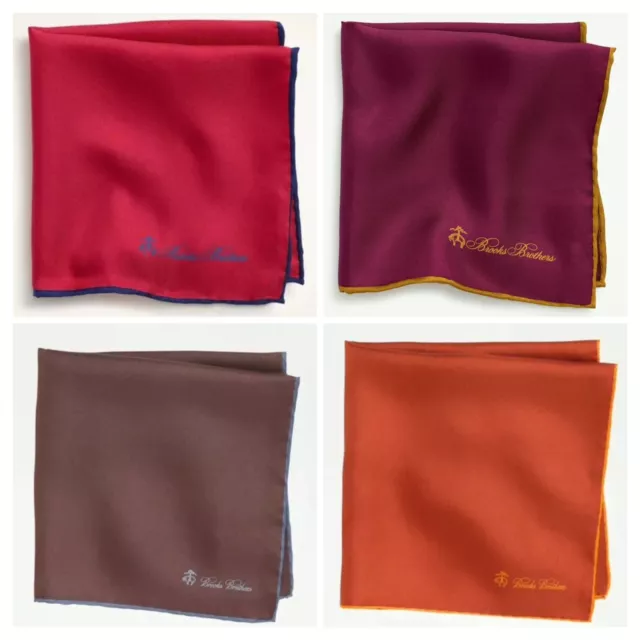 Brooks Brothers “LOT OF 4” Pocket Square/Handkerchief/Hanky Silk New