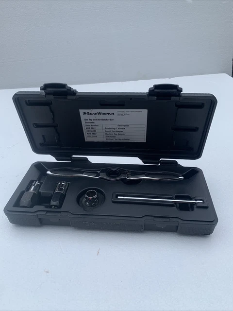 GearWrench 5 Pc Ratcheting Tap and Die Drive Accessory Set, #0 to 1/2" Tap Size