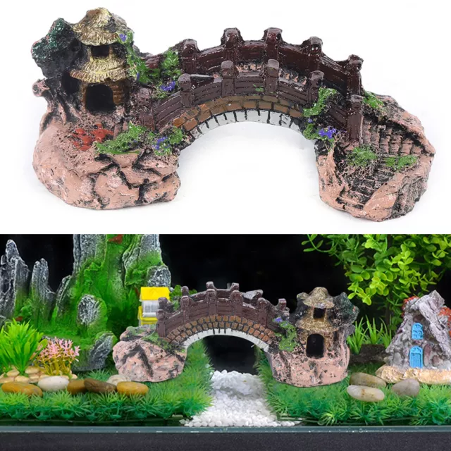 Bridge Fish Tank Ornaments Landscape Pavilion Tree Aquarium Accessories Decor