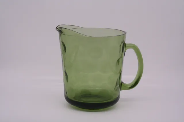 Hazel Atlas Eldorado Glass Pitcher Avocado Green Mid-Century Modern