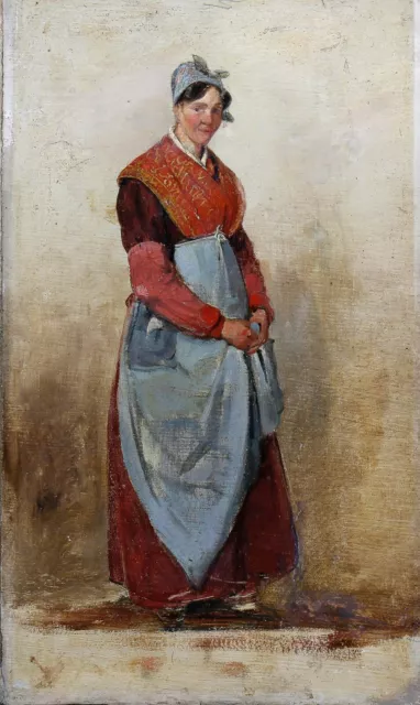 entourage d' Alfred DEHODENCQ (1822-1882) Femme au tablier Léon Cogniet XIX ème