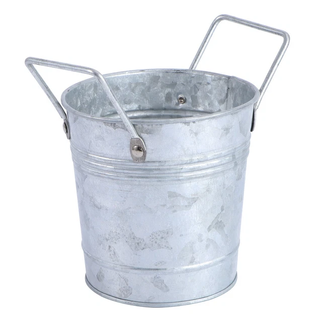 Rustic Metal Vase Tin Amphora Flower Pot Bathtub Decor Jug