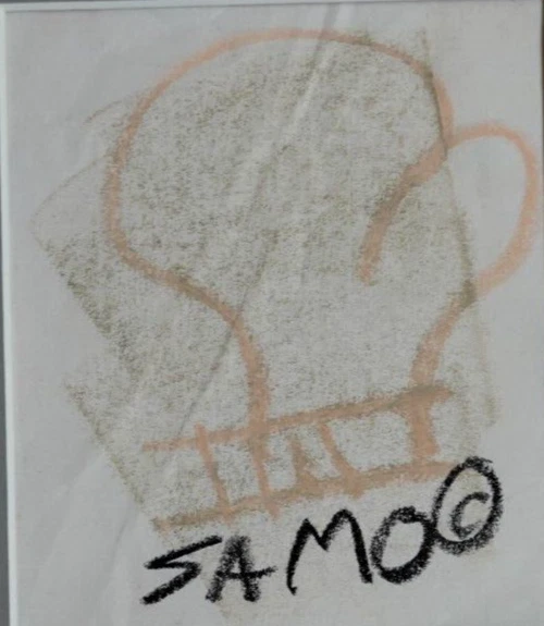 original, vintage, Jean-Michel Basquiat SAMO signed Graffiti boxer doodle 1980