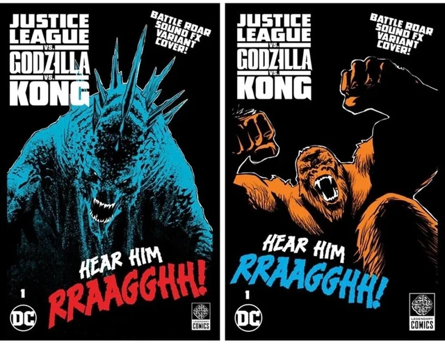 (2023) Justice League Vs Godzilla Vs Kong #1 Sound Fx Gatefold Variant Cover Set