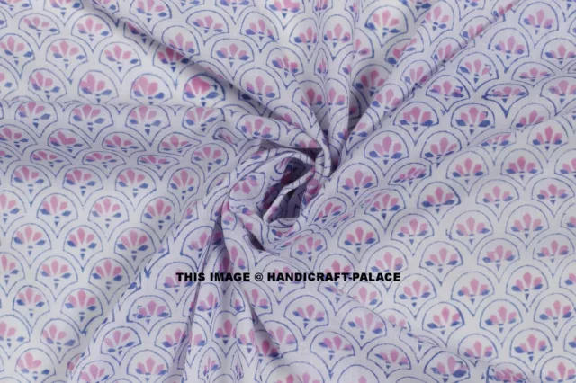 Coton Voile Floral Tissu Main Bloc Imprimé Indien Décoratif Couture Par Yard