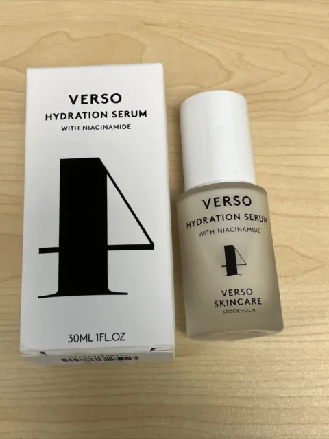 VERSO Hydration Serum with Niacinamide, 30ml, Brand New In Box . RRP £80 FreeDel