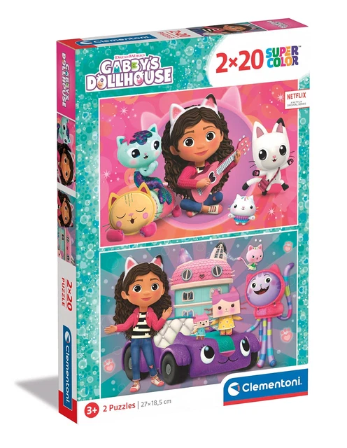 CLEMENTONI- GABBY'S DOLLHOUSE Supercolor Dollhouse-2x20 Enfants 3 Ans ...