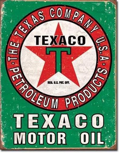 Distressed Texaco Tin Wall Sign Ad Retro Garage Gas Petrol Station USA Gift 16"L