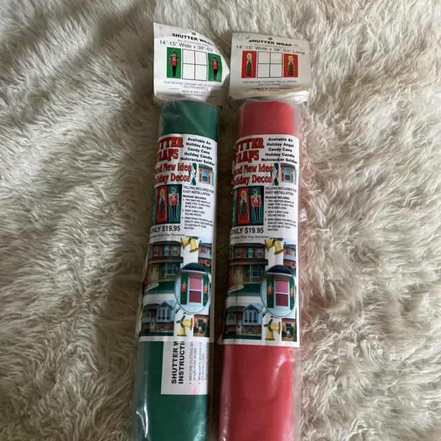 Christmas Holiday Decor Shutter Wraps 4 pieces Toy Soldiers & Candles Red Green