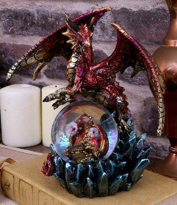 Red Mother and Baby Dragon Figurine Statue Ornament Sculpture Gift 18cm