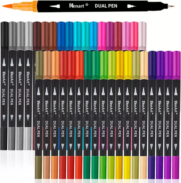 100 Colors Art Markers Set for Kids Adult Coloring Book,Dual Tip