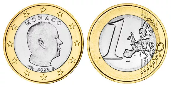 MONACO 1 EURO KURSMÜNZE ALBERT II. 2023 bankfrisch