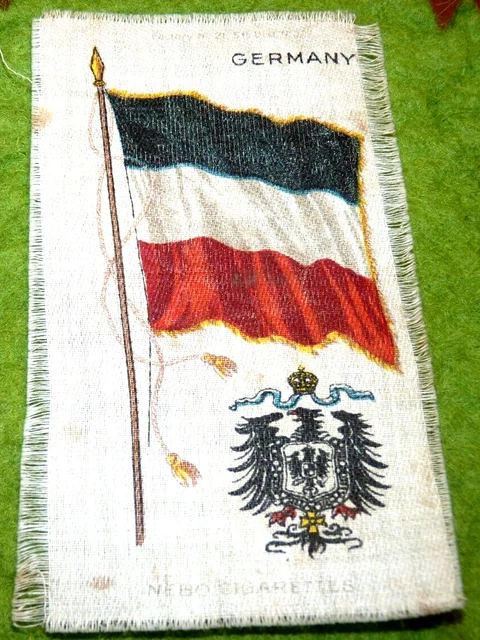 8/22 Nebo cigarettes silk flag Germany  Publicité soie ancien drapeau Allemagne