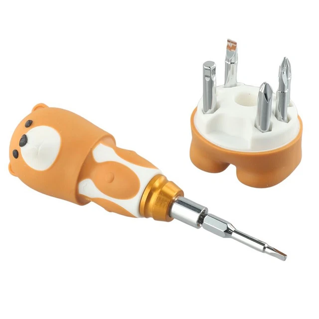 6 En 1 Tournevis Multifonction Set Dessin Animé Ours Outil De Réparation Outil De Réparation Pour Bricolage Entretien Maison Cuisine