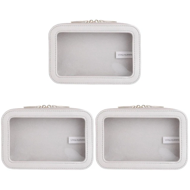 3 PC Pu Toiletry Bag Miss Shaving Kit Makeup Case Organizer
